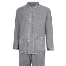 남성 간절기 프리미엄 생활한복 상하의 세트 SS-HBA-M5-그레이