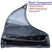 블랙코팅 타프 부품 헥사 원터치 면 돔 두꺼운 0.32mm 블랙 투명 pvc 타포린 천, 검은 방수포, 0.9x3.9m