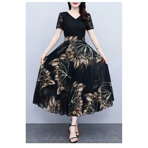 미미앤느 화련한 패턴 쉬폰 원피스