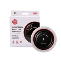 지파워 고속 무선 충전 패드 10W 국내생산 패드형, 블랙