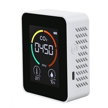 안전 가스 누출 감지기 이산화탄소 검출기 공기질 측정기 지능형 모니터 CO2 미터 가스, 01 White