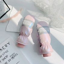 스키장 벙어리장갑 방수 스노우보드 장갑, 핑크