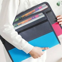 CAILOOM 학습지 부동산계약서 문제지 보관 지퍼형 A4 휴대용 칸칸 인덱스 파일 케이스 가방, 기본, 기본