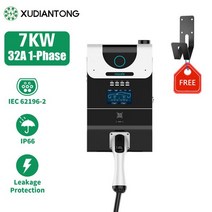 XUDIANTONG 전기 자동차 충전기 닛산 BYD용 휴대용 EVSE EV 충전 박스 16A 타입 1 2 IEC 62196-2 3 상 7KW, TESLA