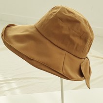 (한스모자)큰챙모자 리본 여성스러운 봄 여름 가을 데일리 버킷햇