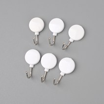 [미스릴리] 벽 부착식 화이트 행거 고리 붙이는 후크 걸이 6P, 기본, 기본