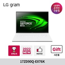 LG전자 그램 17ZD90Q-EX76K 2022년형, 프리도스, 화이트, 768GB, i7, 16GB