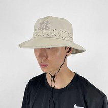 남자 여성 타공 대두 골프 버킷햇 벙거지 챙 모자, 빅사이즈, 베이지