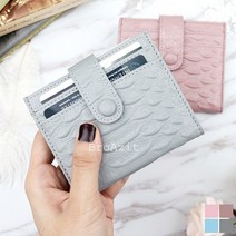 고급 천연소가죽 뱀피 심플 슬림 카드지갑 반지갑