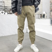 용된다 남자 빅사이즈 배기핏 카고 조거 밴딩 면바지
