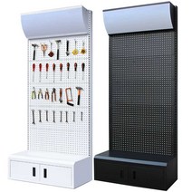 공구거치대 부품진열대 타공판진열대 페그보드 작업장, 블랙