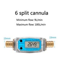 디지털 터빈 유량계 k24 디젤 가솔린 메탄올 등유 물 전자 액체 계량기, 6 split cannula
