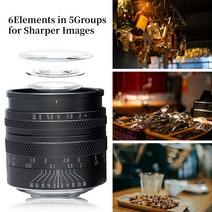 캠코더렌즈 카메라렌즈 Sony E-Fuji X 렌즈 용 50mm F2 풀 프레임 수동 조리개 Canon EOS-R Z Leica L 마운, 04 Canon EF-M_01 Black