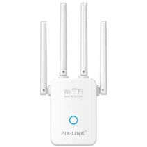 wifi증폭기 무선 와이파이 AP 인터넷 확장기 pxlink wr32q 리피터 라우터 300m 신호 익스텐더 4 안테나 라우터 신호 가정용 적합 208, 영국 플러그, 하얀