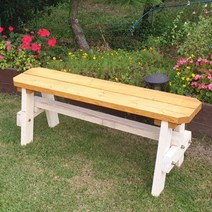 ksm03-002야외 정원 공원 옥외용 실내 대기 평 원목벤치 의자, 오렌지화이트, 2인용(1200mm)