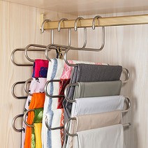 스테인레스 5단 바지걸이 옷장정리 옷정리 인테리어 10개, 화이트