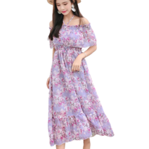 베러댓걸 오프숄더 홀터 롱 플라워원피스