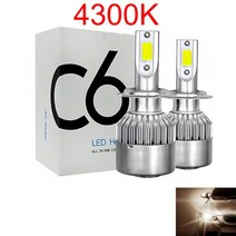 C6 H8 H9 H11 LED 자동차 라이트 H7 H4 H3 880 881 9005 Led 전구 전조등 4300K 6000K 72W 7200LM, 06 H11, 02 4300K White