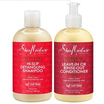 Shea Moisture 샴푸 컨디셔너 세트 레드 팜 오일 앤 코코아 버터 헹구거나 그대로 두세요. 각 382.7g(13.5온스)