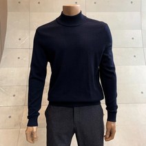 인디안 울 캐시미어 혼방 솔리드 컬러감의 무지 하프넥 니트 MITBHXW9401