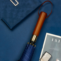 Yunyan 원목 프리미엄튼튼한 대형 특대형 자동 고급 장우산 골프 우산 장대우산 큰우산 123cm 방수, 네이비