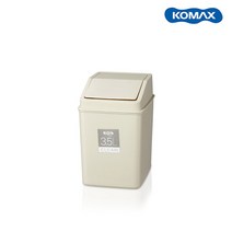코멕스 클린 푸쉬 휴지통 다용도 뚜껑 사각 쓰레기통, 3.5L(베이지)