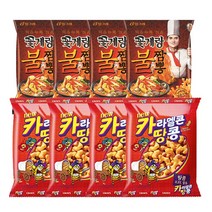 크라운 카라멜콘땅콩 72g 4개 + 꽃게랑 불짬뽕맛 70g 4개, 크라운 카라멜콘땅콩 72 4+ 꽃게랑 불짬뽕맛 70 4