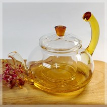 선미그린 반달 노랑색다관_600ml 예쁜다관 카페 티팟 유리주전자