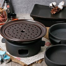 내열 도자기 옹기 수육 보쌈 접시 그릇 워머 찜기 찜냄비, 선택12-모던블랙 매트 워머 소