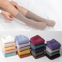 시너싹스 여성용 프리미엄 19색상 무지 장목 베이직 양말 8켤레