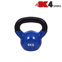 K4스포츠아몸디 K4-81 컬러 케틀벨 카틀벨 고무 크로스핏 덤벨 아령, 6kg, 블루