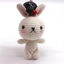 코바늘하나면돼 키링토끼인형 1 인형만들기 아미구루미 코바늘 손뜨개 DIY 키트, 하토(하얀토끼)