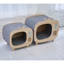 가르르 원목 고양이집 고양이 숨숨집, 대형사이즈 연그레이