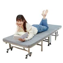 안락 침대 접이식 수납 사무실 병원 폴딩 간병인 간이, (폭60) 면 린넨 + (옵션사진참조)
