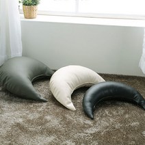 조브라운 가죽 반달 쿠션 바나나 쿠션 미용실 소파 쿠션, 연그레이