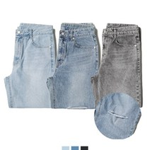 30대 코디 봄 캐주얼 남자 대학생 찢어진 청바지 포인트 연청 팬츠 연 여름