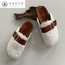 애슬릿 애슬릿 뽀글이 버클 여성 겨울 실내화 양털 퍼 블로퍼