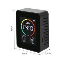 휴대용 이산화탄소 온도 습도 센서 테스터 디지털 공기질 모니터 분석기 가스 HCHO 감지기, WHITE