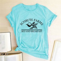 우정티셔츠 반팔 웃긴 티 schrute farms 베드 앤 브렉퍼스트 여성용 무 프린트