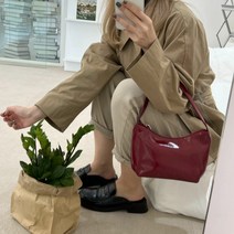 에나멜 가벼운 숄더백 호보백