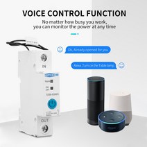 회로차단기 TOMZN Ewelink 단상 WIFI 스마트 에너지 미터 Kwh 계량 모니터링 회로 차단기 타이머 릴레이 홈, 한개옵션0