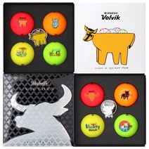 볼빅 비비드 신축년 소띠 에디션 4구세트 골프공 선물세트, 선택완료, 황소에디션_비비드4구_포장안함