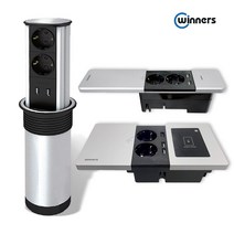 위너스 매입 2구 콘센트 USB 푸쉬풀 빌트인 아일랜드 식탁 싱크대 테이블 슬림 실버, 선택1. 슬림 테이블 콘센트