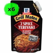 맥코믹 그릴메이트 7스파이스 데리야키 마리네이드 141g 6팩 McCormick Grill Mates 7 Spice Teriyaki Single Use Marinade (미국배송), 1개, 200ml