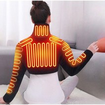 팔찜질기 마사지 전기 어깨 팔 찜질팩 온열마사지 패드 오십견 찜질기, 2XL, 여성용 블랙