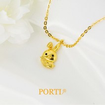 뽀르띠 [뽀르띠] 순금 24K 토끼띠 토끼 당근 돌목걸이 아기 백일목걸이 7.5g