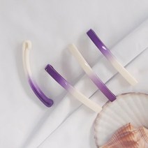 hong co 퍼플 그라데이션 일자 헤어핀 포니테일 심플포인트삔 헤어클립, 1개, 퍼플 그라 (소)