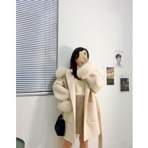 밍크쟈켓 인조 퍼쟈켓 겨울 캐시미어 코트 여성 리얼 모피 코트 중간 길이 울 재킷 및