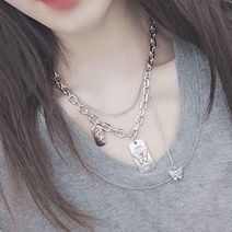 티타늄 스틸 목걸이 복고풍 다층 동전 펜던트 차가운 바람 간단한 성격 디자인 패션 쇄골 체인 목걸이