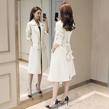 해외직구 여성 간절기 트렌치 코트 자켓 트렌치 여 하프 2021년 봄 프리미엄 기하수 느낌 유행 코트-93289